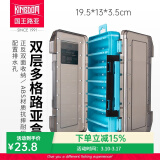 国王路亚盒多功能双层路亚盒子路亚饵盒假饵盒拟饵盒多层收纳盒渔具盒配件 大号/蓝色