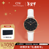 丹尼尔惠灵顿（DanielWellington）DW女表金色边皮革表带欧美简约风时尚石英表新年礼物DW00100285