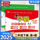2025版 学霸提优大试卷二年级下册语文人教数学苏教版 经纶5星2下测试卷期中期末单元卷子 套装2册