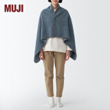 MUJI 可两面使用的雪尼尔毛毯 毯子盖毯披肩办公室午睡午休空调毯 浅蓝色 80*130cm