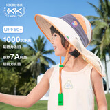Kocotreekk树儿童帽子防晒网眼透气遮阳帽披肩大帽檐时尚简约 日暮橙 M 