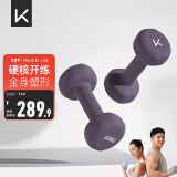 Keep彩色浸塑哑铃男士家用家庭健身肌肉塑形暮山紫 10kg*2