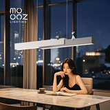 名尊餐厅吊灯现代简约极简大气一字长条灯具2025新款餐厅灯饭厅吊灯 A款黑加白1.2米全光谱（送摆件） 三色变光