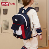 Levi's李维斯儿童双肩包软垫肩书包儿童大容量背包 深靛蓝 8A【38*12*27cm 约13L】