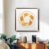 摆福百利刺绣画客厅挂画苏绣新中式装饰画高档背景墙玄关卧室茶室餐厅挂画 【圆角黑框】岁岁平安-50*50cm