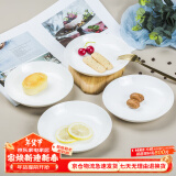 斯凯绨（Sky Top）盘子陶瓷深菜盘纯白碟子骨瓷家用酒店餐具7英寸饭盘4件套装