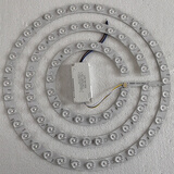 英格照明风扇灯光源LED圆形弧形36W灯板配件三色调光吊扇灯led替换灯盘吸 E款60W三色变光-直径36cm