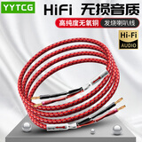 YYTCG发烧级音箱喇叭线 香蕉头针插Y插 Hi-Fi功放胆机主音响连接线 4N纯铜专业环绕音响线 【初烧级】无氧铜一根（香蕉头/香蕉头） 0.75米