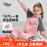 迪士尼（DISNEY）童装儿童女童长袖套装开衫裤子耐磨运动两件套春秋DB431TE02红120