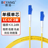 博扬（BOYANG）电信级光纤跳线LC-LC(UPC) 2米 单模单芯 Φ2.0阻燃低烟无卤跳纤光纤线尾纤lc-lc BY-205S