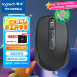 罗技（Logitech）大师系列 MX Anywhere 3S 静音鼠标 无线蓝牙双模鼠标 商务办公 便携智能鼠标 石墨黑 接收器另购