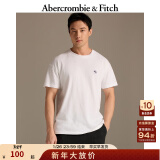 ABERCROMBIE & FITCH男装女装情侣装春秋经典小麋鹿宽松短袖黑色多色T恤KI124-9135 白色 XL  (180/116A)