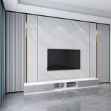 客厅电视背景墙壁纸2025新款高级大理石纹装饰影视墙壁布自粘壁画 款式1（按尺寸定制） 【绒底】8D立体环保晶雕布/平方