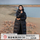 羽物（YUGIFTS）羽绒服2024冬季新品400克95白鹅绒加厚加长冒汗系列-30度外套女 黑色 S