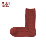 无印良品（MUJI）女式 合脚直角 缆绳袜 DAJ42A2A 袜子 女袜 深橙色 23-25cm/36-40码