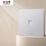 公牛（BULL）开关插座 G12系列一位电脑六类插座G12T102B奶油风太空银