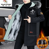 啄木鸟（TUCANO）棉衣派克服男冲锋上衣服冬天加绒加厚外套潮流中长款男士棉袄棉服 21195黑色 新年战袍 3XL 160-180斤左右