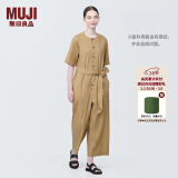 无印良品（MUJI）女式  麻混 弹力 连体裤 裤子女款 连体衣 女装 汉麻 BC2J9C4S 米色 XL (165/92A)