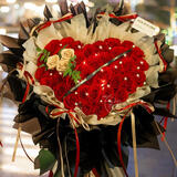 百花馆情人节礼物鲜花小时达玫瑰花满天星真花束生日送女友表白同城配送 【朝朝暮暮】30朵红玫+3朵卡布+珍珠|JD585