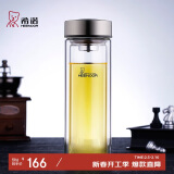 希诺双层玻璃杯男家用商务办公泡茶杯子过滤车载水杯XN-9607 410mL