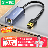 毕亚兹 USB2.0转RJ45网线接口转接头 百兆免驱动有线网卡转换器 适用苹果Mac华为笔记本电脑外置网线头