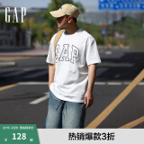 Gap【热卖爆款】男装2024夏新款撞色logo圆领短袖T恤纯棉上衣544465 白色 185/108A(XXXL) 亚洲尺码