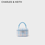 CHARLES&KEITH复古拼色菱格链条斜挎包盒子包生日礼物CK2-80781893-2 Light Blue浅蓝色 S
