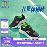 Skechers斯凯奇儿童运动鞋春秋女童魔术贴休闲鞋中大童轻质跑步鞋303601L 403732L黑色/蓝色/柠檬色/BBLM 37