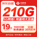 中国联通流量卡19元低月租全国通用电话卡手机卡长期号码纯上网卡大王卡非无限5g学生