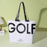 高尔夫（GOLF）编织袋手提购物袋大容量单肩托特包女学生装书高颜值手拎袋帆布包