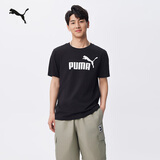 彪马（PUMA）纯棉宽松百搭休闲短袖T恤男女款夏季运动上衣688958 黑色-01 M (175/96A)