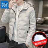 真维斯（JEANSWEST）轻薄棉服男时尚韩版百搭保暖棉衣短款外套男连帽秋冬季男装 YR22卡其色 XL