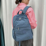 GPHF日本GP双肩包尼龙女包包旅行背包2025新款高级感帆布书包女电脑包 牛仔蓝+挂件