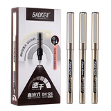 宝克（BAOKE）BK126 0.5mm直液式走珠笔 学生考试刷题笔办公签字笔中性笔 黑色 12支/盒
