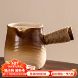 瓷牌茗茶具（cipaiming teaset）围炉煮茶家用全套配件罐罐茶煮茶壶室内炭火炉烤红薯 小号渐变条纹月颜侧把壶 600ml