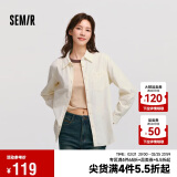 森马（Semir）[商场同款]长袖衬衫女中长款宽松2024冬季灯芯绒上衣101724105001