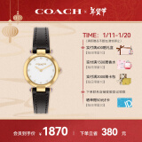 蔻驰（COACH）CARY系列 镶钻表圈 小牛皮表带 石英女表14504014  新年礼物/送礼