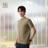 KOLON SPORT/可隆速干POLO 男士吸湿小翻领抗菌户外运动印花短袖 LHPT5MTT31-KK 卡其色 M 170/92A