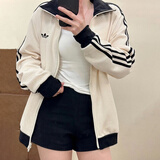 阿迪达斯（adidas）外套男装女装 2026春季新款户外运动防风立领舒适时尚休闲夹克 白色/针织/立领/情侣款 XS 【建议体重90斤-105斤】