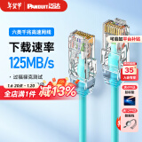 PANDUIT 泛达六类细网线CAT6类千兆跳线POE监控办公家用水晶头宽带成品网线 冰湖蓝 20米