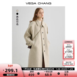 VEGA CHANG毛呢大衣女中长款2024冬新款爱心扣高级感外套 燕麦色 S