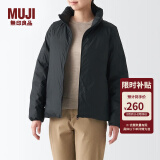 无印良品 MUJI 女式 便携式 立领羽绒夹克羽绒服外套冬季BDC32C2A 黑色 L （165/88A）