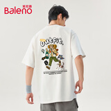 班尼路（Baleno）短袖男款夏季重磅纯棉t恤男宽松大码男生半袖痞帅高街上衣学生