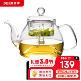 新功（SEKO） 喷淋式电陶炉煮茶器 喷淋电水壶 黑茶壶电茶壶 高硼硅玻璃电茶炉Q9A 1L （仅玻璃壶）734