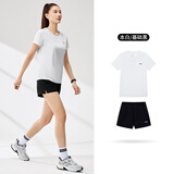 361°运动套装女夏季新款跑步速干短袖短裤两件套瑜伽服662524001H-1