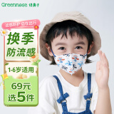 绿鼻子（green nose）儿童口罩 婴儿宝宝流感防护用品 奥特曼联名泰迦小童5片【1-6岁】