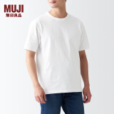 无印良品（MUJI） 男式 粗棉线 天竺编织 短袖T恤 打底衫男款 纯棉全棉 ABA18A2S 白色 M 170/92A