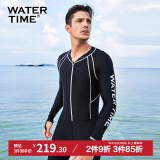 WATERTIME/水川 潜水服男士浮潜服连体冲浪浮潜衣长袖泳衣 黑色 S