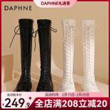 达芙妮（DAPHNE）官方靴子女长筒靴女骑士靴2024年厚底显瘦马丁靴女秋冬款高筒女靴 黑色【常规单里款】 37