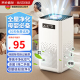 XVVMI空气净化器除甲醛家用负离子净化新房卧室办公室去味消毒活性炭吸附粉尘烟雾宠物毛发除臭除醛神器 【皓月白】 净化甲醛丨母婴适用丨效果可视化